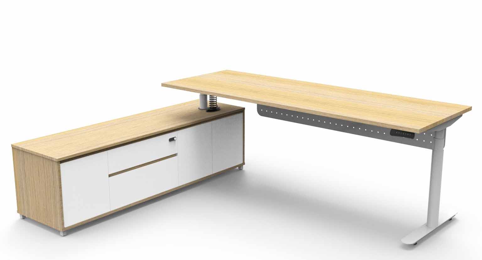 Halo+ Height Adjustable Executive Desk - with Modesty